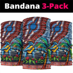 Afro-Caribbean Neck Gaiter African Dashiki Style Caribbean Music Blue Iguanas LT03
