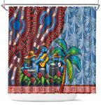 Afro-Caribbean Shower Curtain African Dashiki Style with Caribbean Music with Blue Iguanas - African Pride