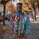 Afro-Caribbean Sweatshirt African Dashiki Style with Caribbean Music with Blue Iguanas - African Pride