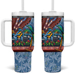 Afro-Caribbean Tumbler With Handle African Dashiki Style with Caribbean Music with Blue Iguanas - African Pride