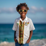 Ghana National Football Custom Kid Hawaiian Shirt Kente Motifs Sporty Style - African Pride