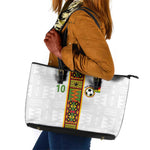 Ghana National Football Custom Leather Tote Bag Kente Motifs Sporty Style - African Pride