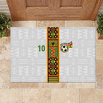 Ghana National Football Custom Rubber Doormat Kente Motifs Sporty Style - African Pride