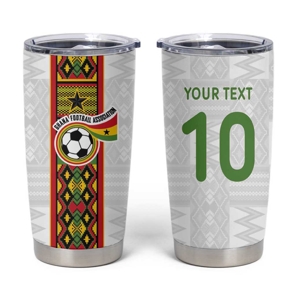 Ghana National Football Custom Tumbler Cup Kente Motifs Sporty Style - African Pride