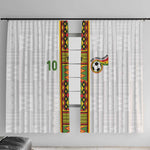 Ghana National Football Custom Window Curtain Kente Motifs Sporty Style - African Pride