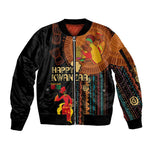 Happy Kwanzaa African Sleeve Zip Bomber Jacket - Tribal Pattern