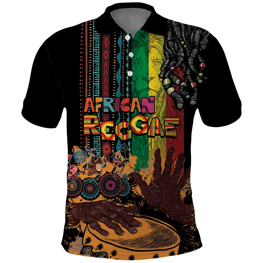 Afro-Caribbean Polo Shirt African and Reggae Art Music - African Pride