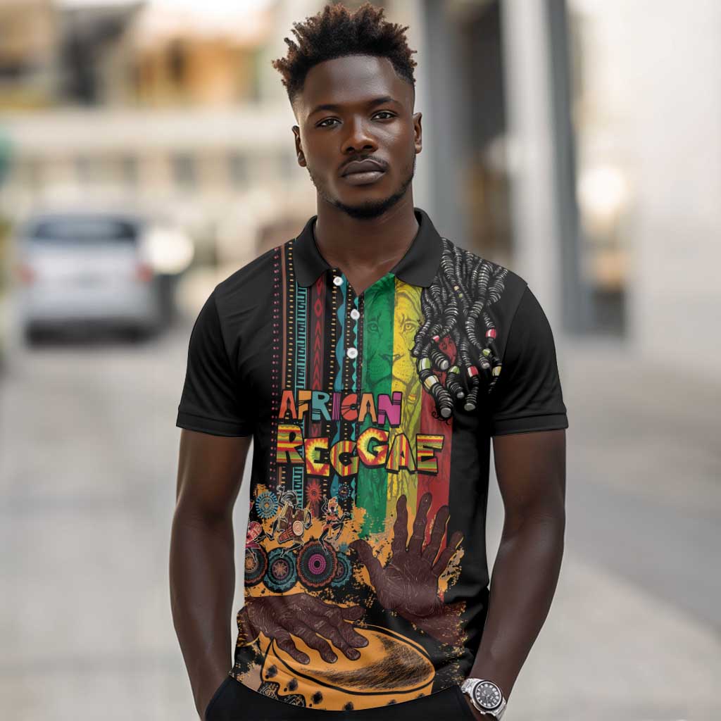 Afro-Caribbean Polo Shirt African and Reggae Art Music - African Pride