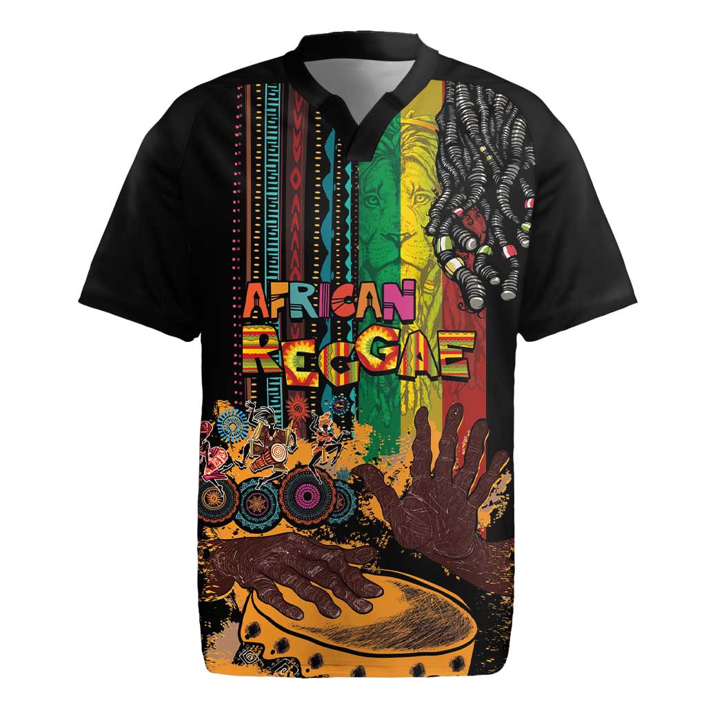 Afro-Caribbean Rugby Jersey African and Reggae Art Music - African Pride