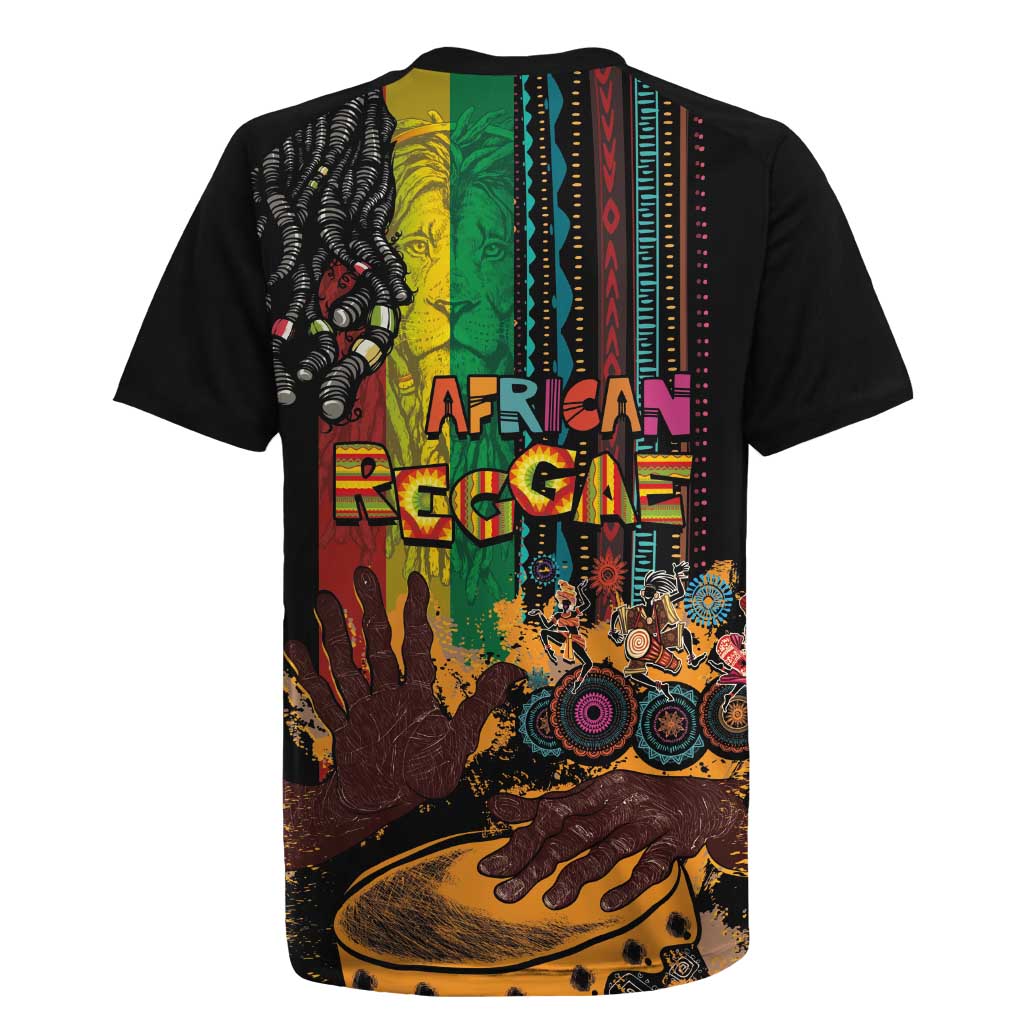 Afro-Caribbean Rugby Jersey African and Reggae Art Music - African Pride