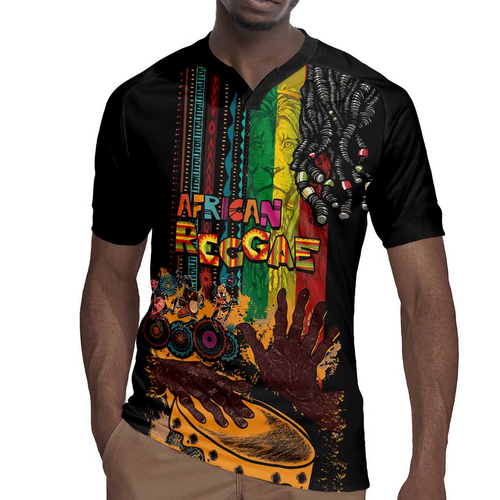 Afro-Caribbean Rugby Jersey African and Reggae Art Music - African Pride