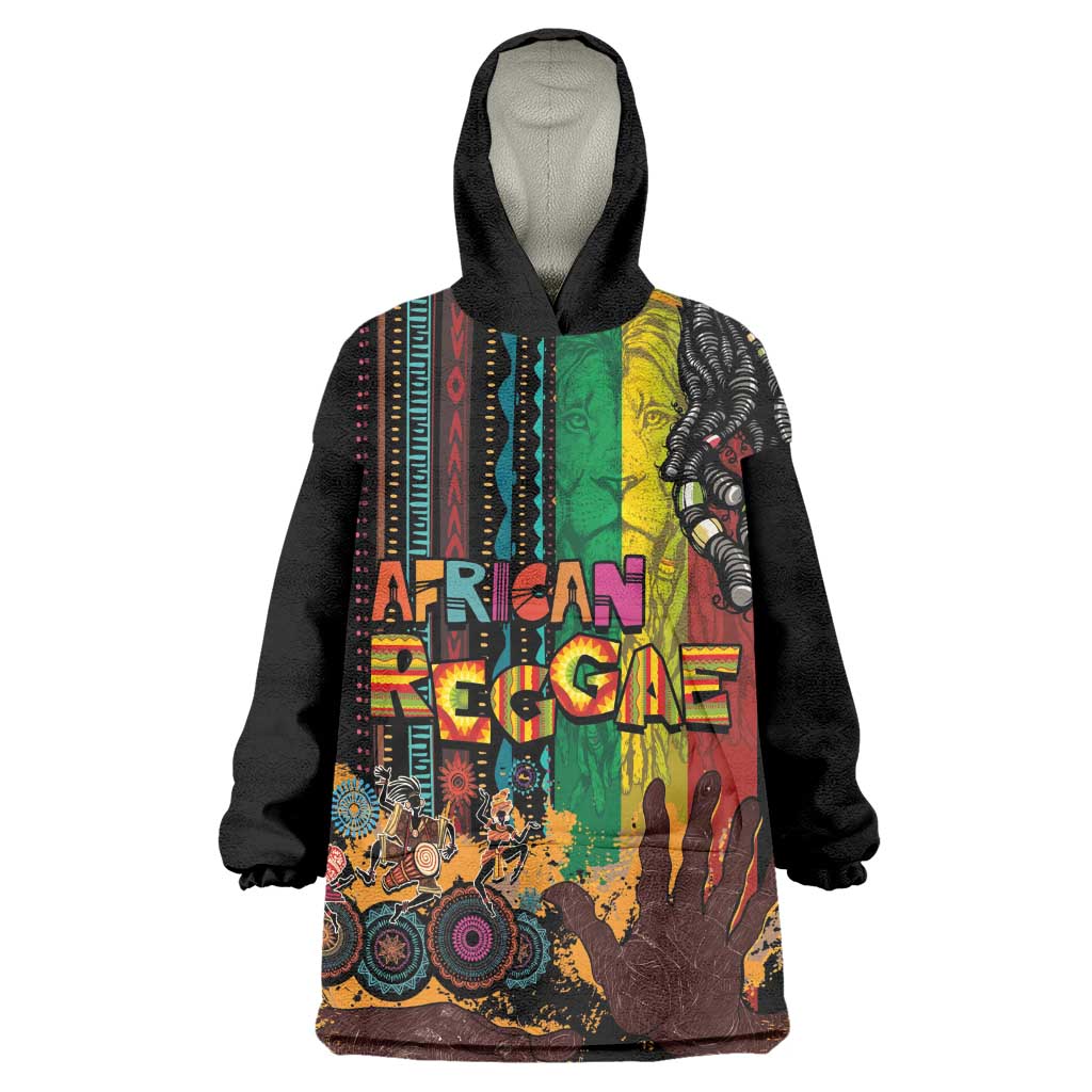 Afro-Caribbean Wearable Blanket Hoodie African and Reggae Art Music - African Pride