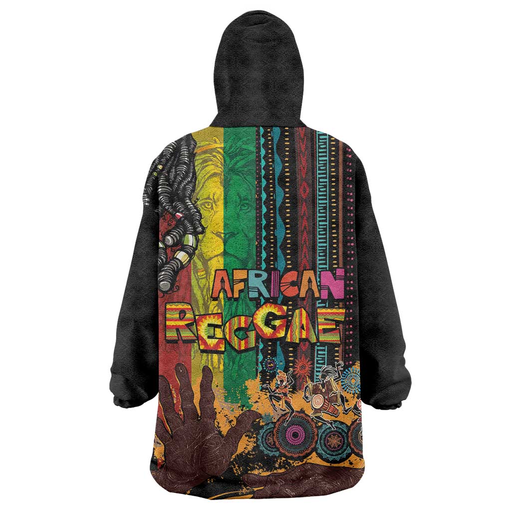 Afro-Caribbean Wearable Blanket Hoodie African and Reggae Art Music - African Pride