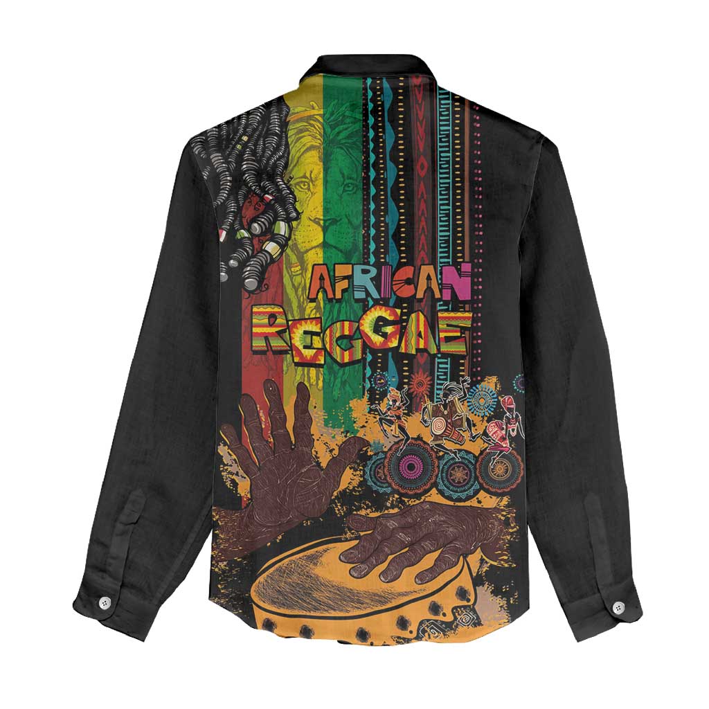 Afro-Caribbean Women Casual Shirt African and Reggae Art Music - African Pride