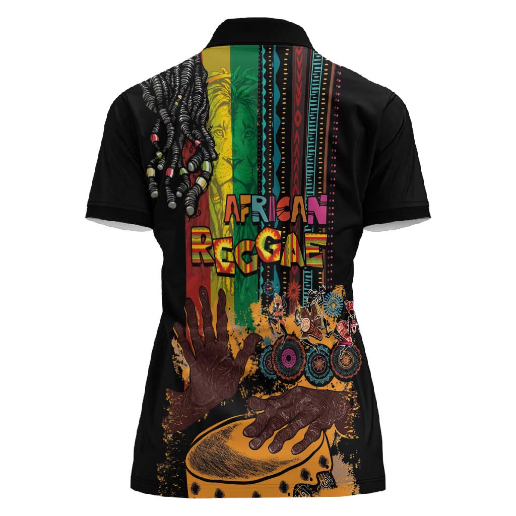 Afro-Caribbean Women Polo Shirt African and Reggae Art Music - African Pride