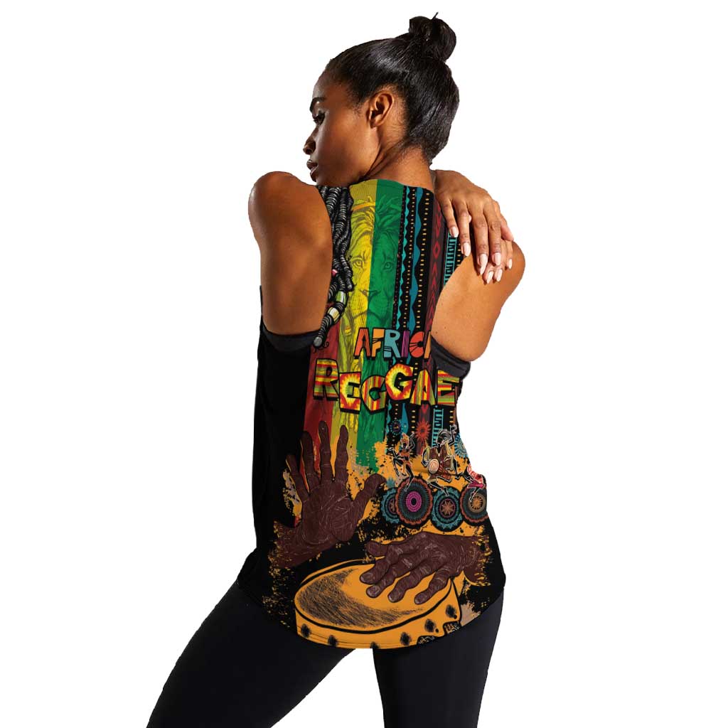 Afro-Caribbean Women Racerback Tank African and Reggae Art Music - African Pride