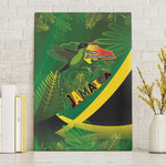 Afro Jamaica Independence Day Canvas Wall Art Swallow-tail Hummingbird with Tropical Plants - African Pride