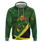 Afro Jamaica Independence Day Hoodie Swallow-tail Hummingbird with Tropical Plants - African Pride