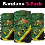 Afro Jamaica Independence Day Neck Gaiter Swallow-tail Hummingbird with Tropical Plants - African Pride