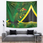 Afro Jamaica Independence Day Tapestry Swallow-tail Hummingbird with Tropical Plants - African Pride