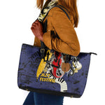 Afro-Barbados Jazz Festival Leather Tote Bag Abstract Jazz Art