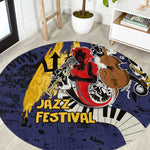 Afro-Barbados Jazz Festival Round Carpet Abstract Jazz Art