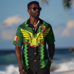 Custom Mali Football Hawaiian Shirt Les Aigles-Green, Gold & Red
