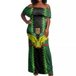 Custom Mali Football Off Shoulder Maxi Dress Les Aigles-Green, Gold & Red
