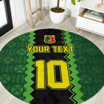 Custom Mali Football Round Carpet Les Aigles-Green, Gold & Red