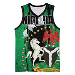Nigeria Independence Day Basketball Jersey - National Seal with Peace Dove - African Pattern - African Pride
