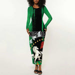 Nigeria Independence Day Long Sleeve Bodycon Dress - National Seal with Peace Dove - African Pattern LT03