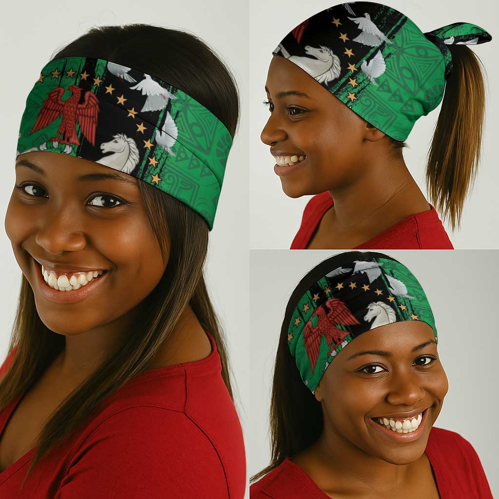 Nigeria Independence Day Neck Gaiter - National Seal Peace Dove - African Pattern LT03