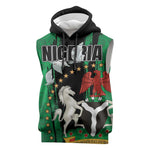Nigeria Independence Day Sleeveless Hoodie - National Seal with Peace Dove - African Pattern - African Pride
