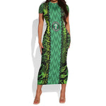 Custom Nigeria Football Short Sleeve Bodycon Dress Champions-Special Edition - African Pride