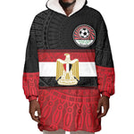 Egypt National Football Custom Wearable Blanket Hoodie Egyptian Geometric - African Pride