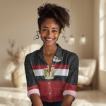 Egypt National Football Custom Women Casual Shirt Egyptian Geometric - African Pride