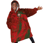 Morocco National Football Custom Kid Wearable Blanket Hoodie Atlas Lions Sporty Grunge Style - African Pride