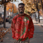 Morocco National Football Custom Sweatshirt Atlas Lions Sporty Grunge Style - African Pride