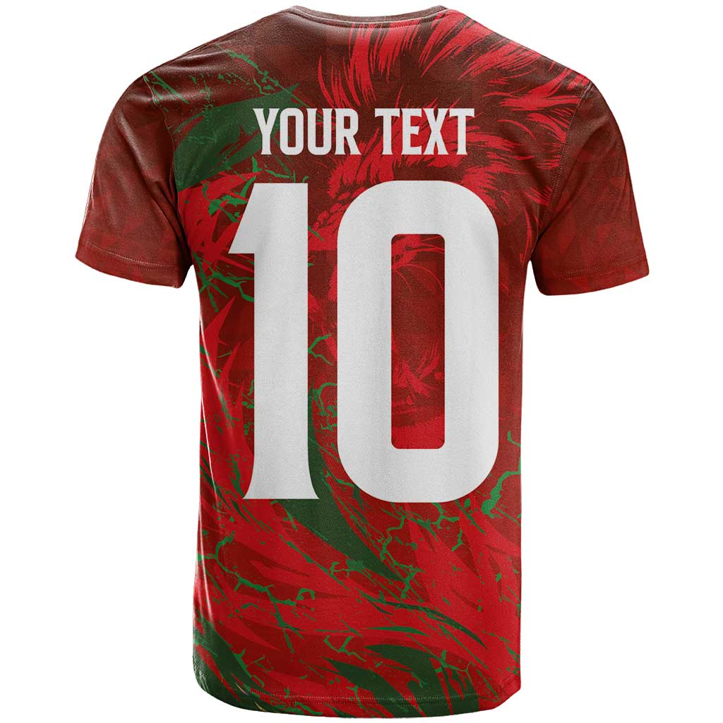 Morocco National Football Custom T shirt Atlas Lions Sporty Grunge Style - African Pride