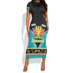 Afro Bahamians Junkanoo Short Sleeve Bodycon Dress Junkanoo Is Life LT05
