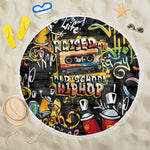 Raised On Hip Hop Beach Blanket Graffiti Art Style - African Pride