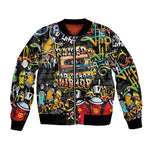 Raised On Hip Hop Bomber Jacket Graffiti Art Style - African Pride