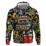 Raised On Hip Hop Hoodie Graffiti Art Style - African Pride