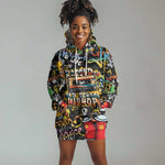Raised On Hip Hop Hoodie Dress Graffiti Art Style - African Pride