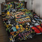 Raised On Hip Hop Quilt Bed Set Graffiti Art Style - African Pride