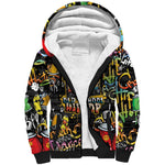 Raised On Hip Hop Sherpa Hoodie Graffiti Art Style - African Pride