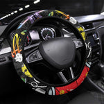 Raised On Hip Hop Steering Wheel Cover Graffiti Art Style - African Pride