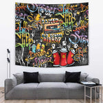 Raised On Hip Hop Tapestry Graffiti Art Style - African Pride