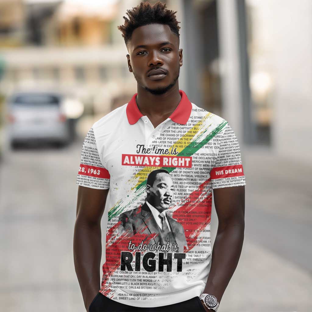 Martin Luther King Polo Shirt Honoring The Legacy White Version