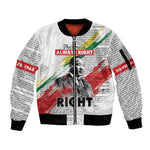 Martin Luther King Sleeve Zip Bomber Jacket Honoring The Legacy White Version